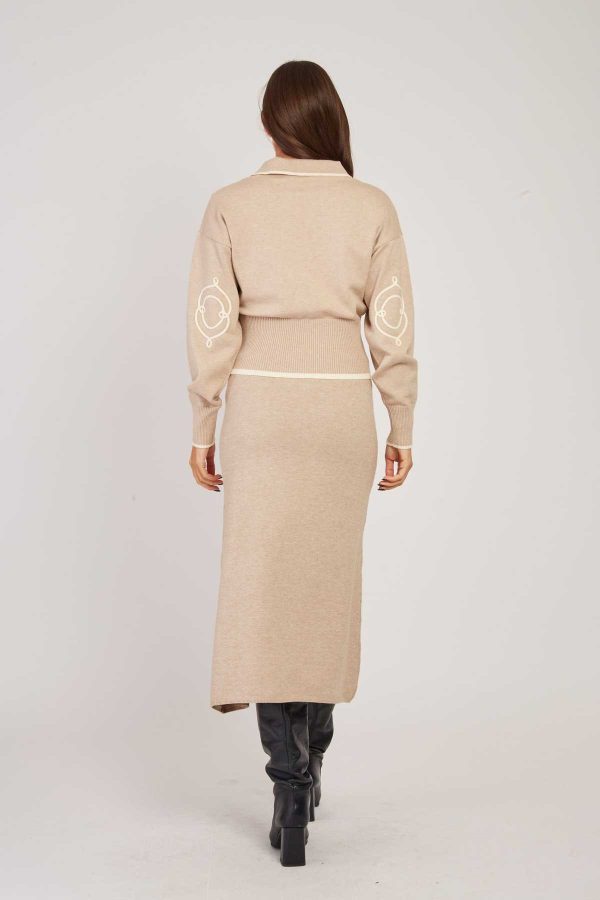 Jupe mi-longue fendue en maille GABY - Image 4