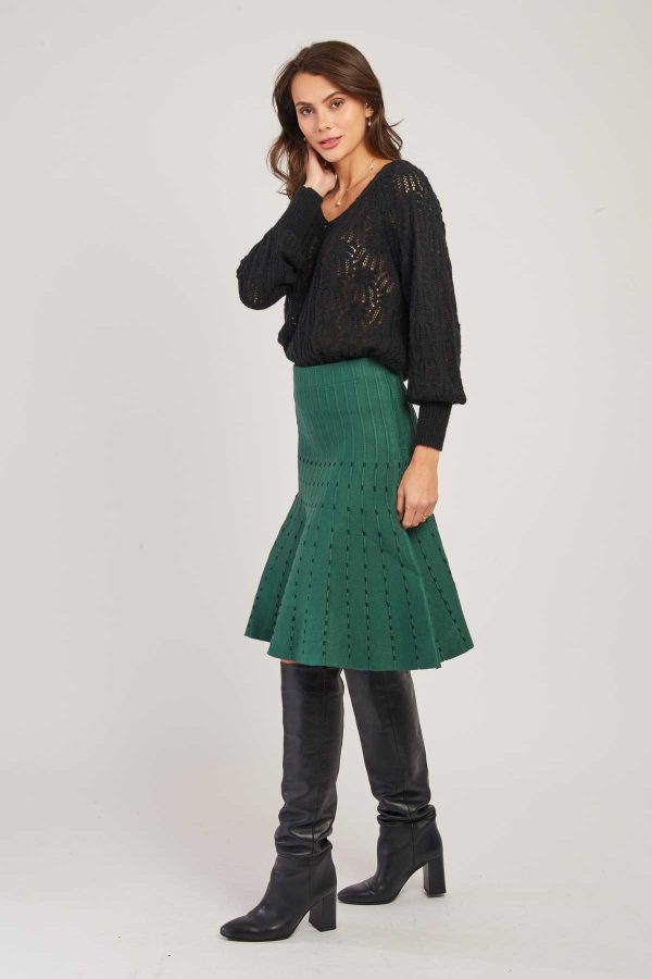 Jupe évasée mi-longue en maille GIACOMA - Image 3