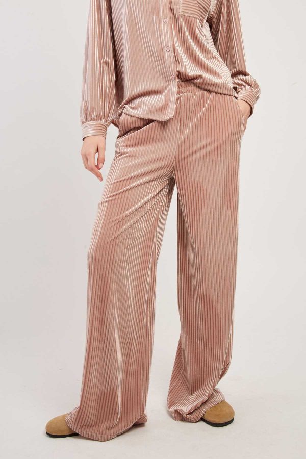 Pantalon droit uni en velours RACHEL