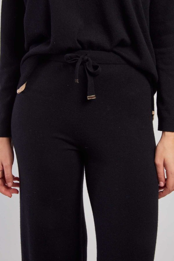 Pantalon en maille uni avec un lacet RAFFINEE - Image 4