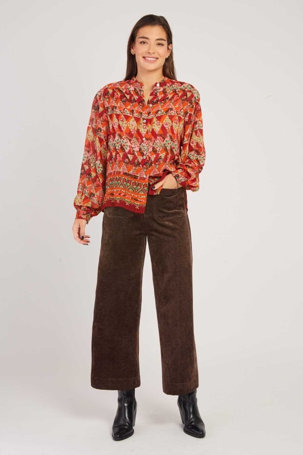 Pantalon droit en velours RAMONA