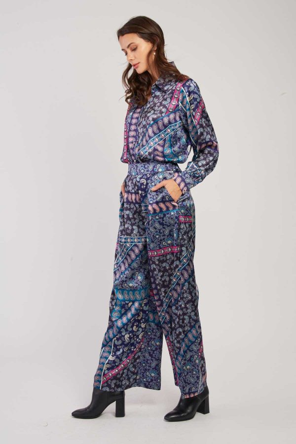 Pantalon fluide en satin imprimé RAYONNANTE - Image 2