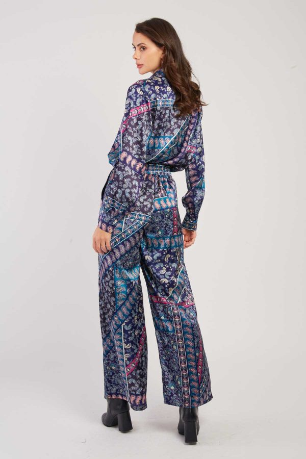 Pantalon fluide en satin imprimé RAYONNANTE - Image 3