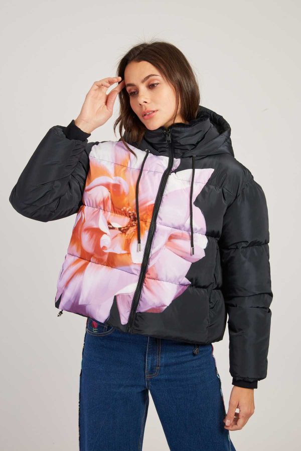 Doudoune à capuche motif floral ELISA - Image 3