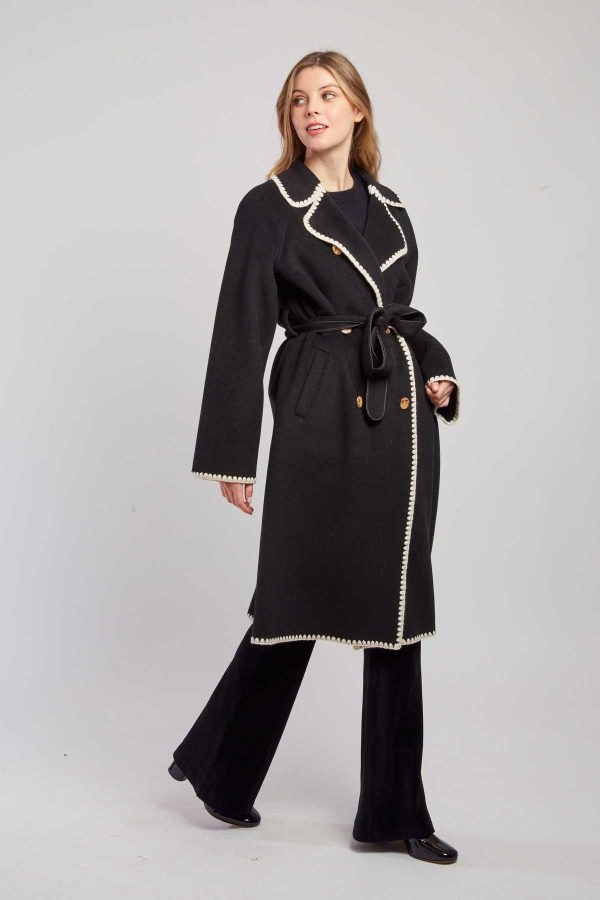 Manteau long avec ceinture LEA - Image 7