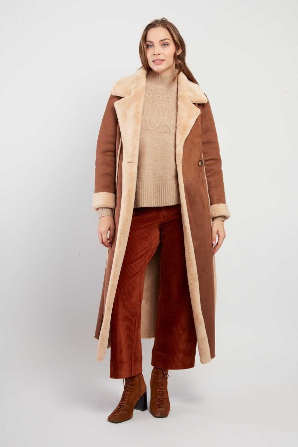 Manteau long reversible en fausse fourrure LÉONIE - Image 2