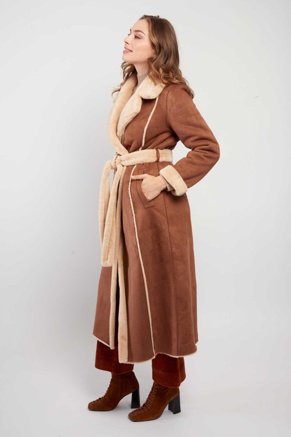 Manteau long reversible en fausse fourrure LÉONIE - Image 3