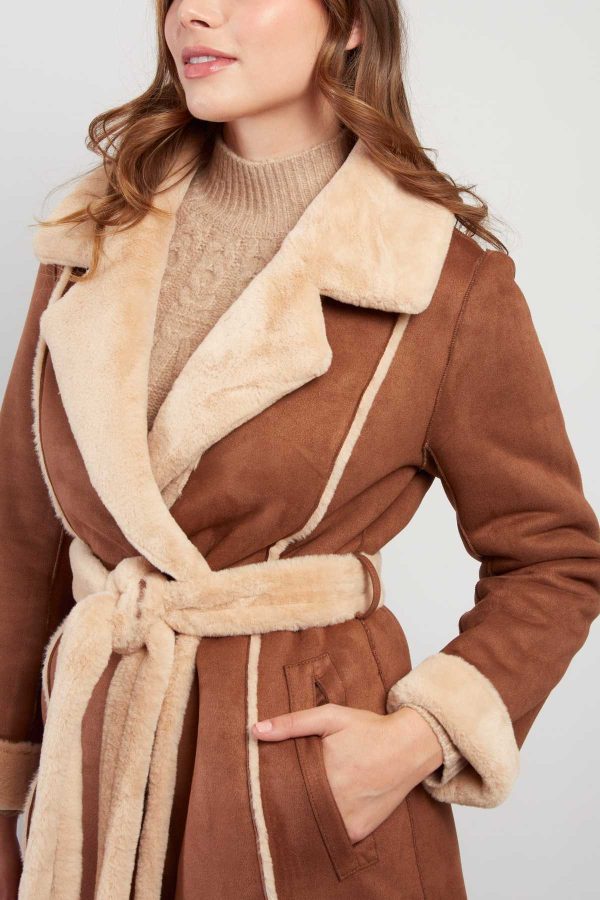 Manteau long reversible en fausse fourrure LÉONIE - Image 4