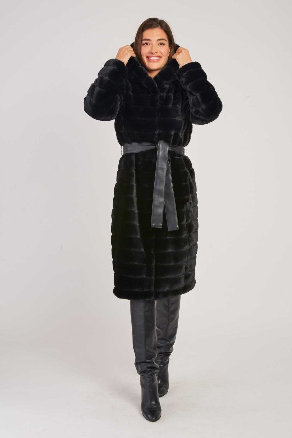 Veste longue en fausse fourrure LETTIE