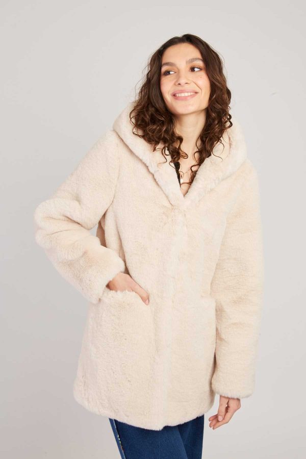 Veste à capuche en fausse fourrure LIDYE