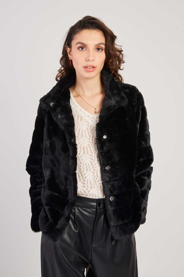 Veste courte en fausse fourrure LISETTE