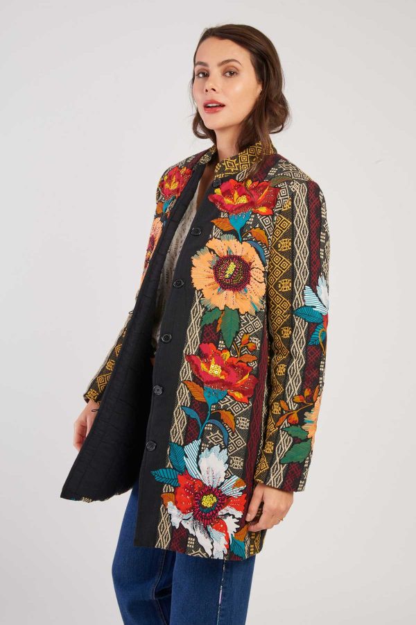 Manteau brodé en coton LIZBETH - Image 2