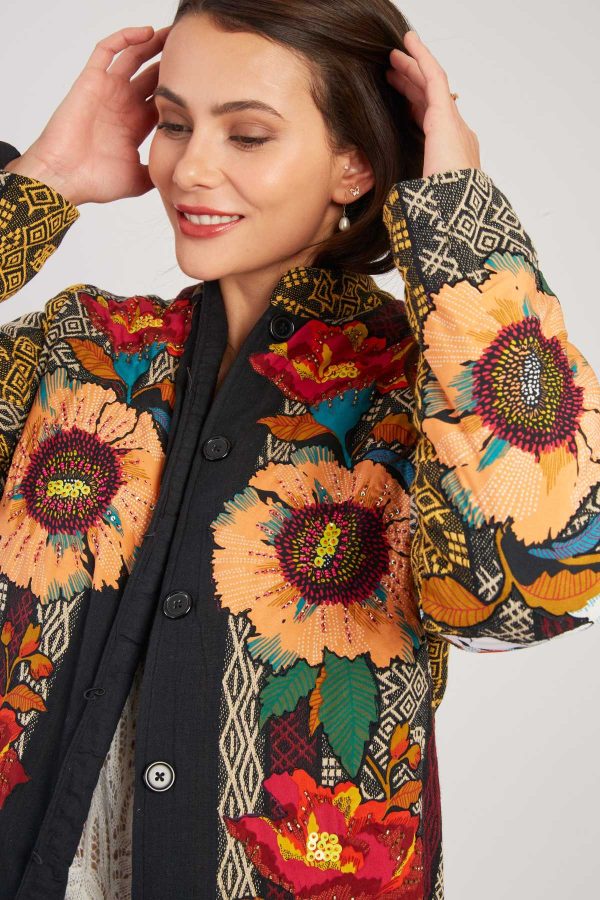 Manteau brodé en coton LIZBETH - Image 3