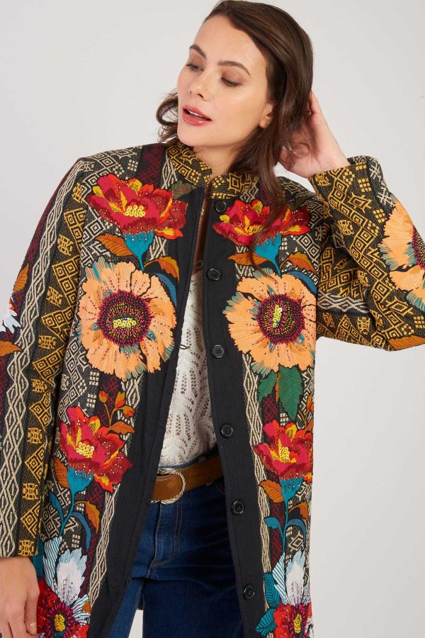 Manteau brodé en coton LIZBETH - Image 6