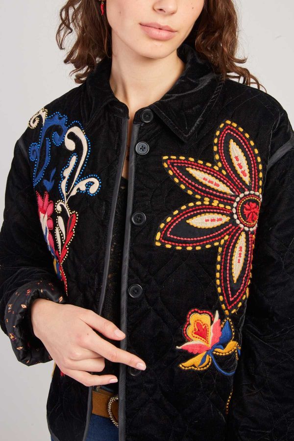 Veste matelassée avec broderies en velours LORAINE - Image 4
