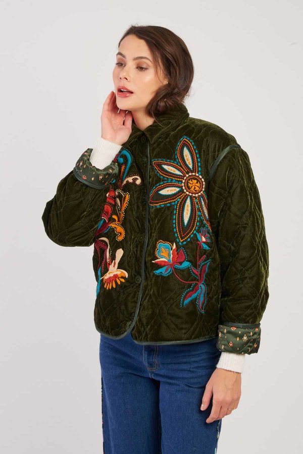 Veste matelassée avec broderies en velours LORAINE - Image 7
