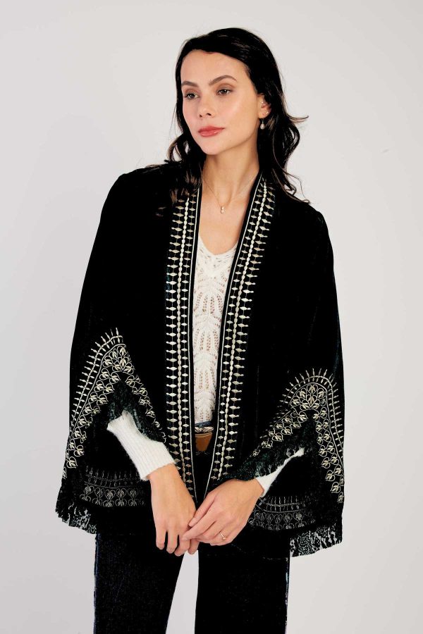 Veste kimono manches longues à broderies LOULOU - Image 3