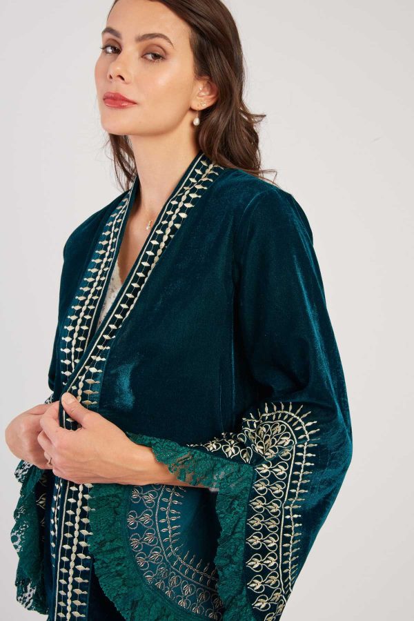 Veste kimono manches longues à broderies LOULOU - Image 5