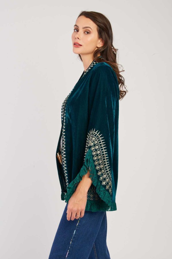 Veste kimono manches longues à broderies LOULOU - Image 7