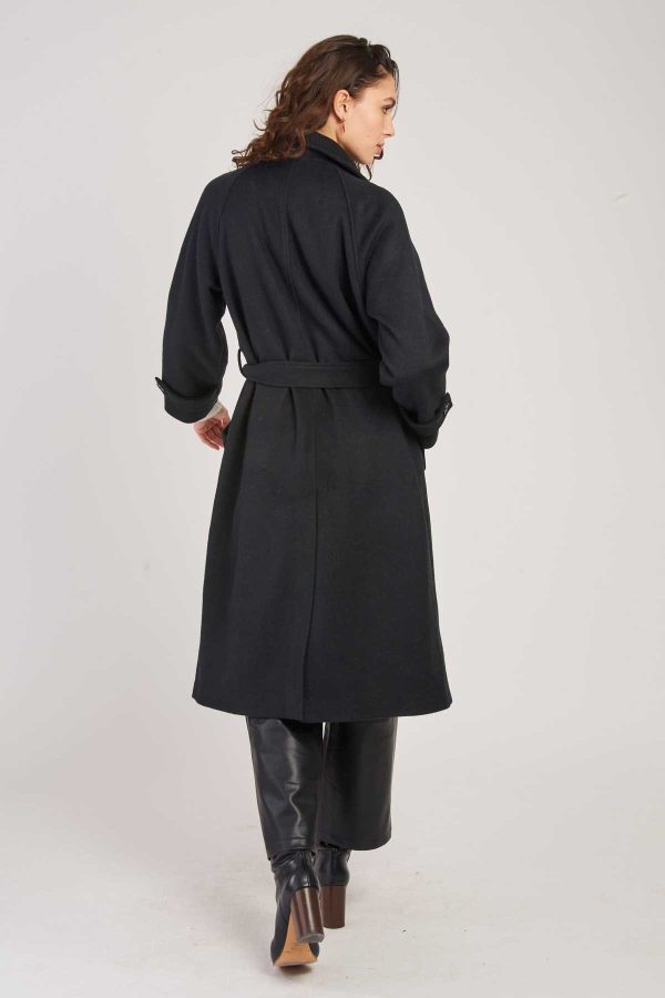 Manteau long uni avec une ceinture LOYALE - Image 3