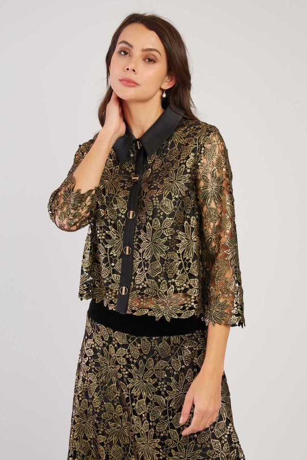 Chemise en dentelle manches 3/4 LUCIE