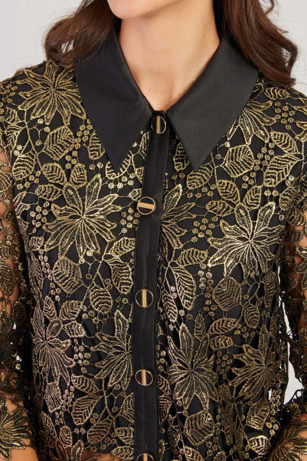Chemise en dentelle manches 3/4 LUCIE - Image 4