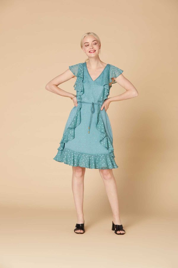 Robe courte à pois lurex - Modèle Accusation