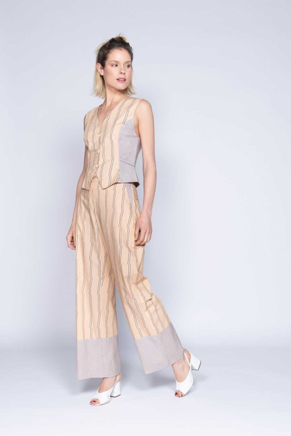 Pantalon droit imprimé rayures - Modèle Jingle