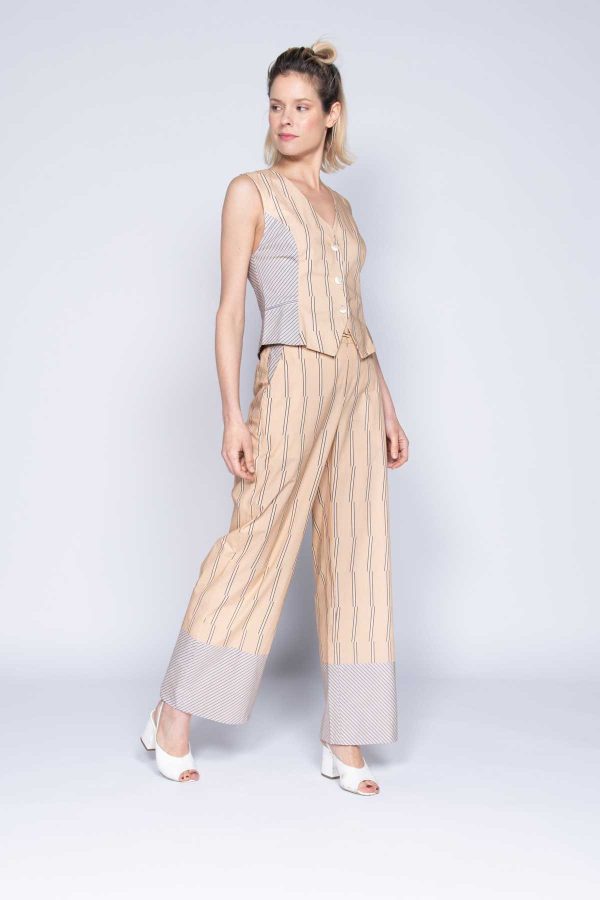 Pantalon droit imprimé rayures - Modèle Jingle - Image 2
