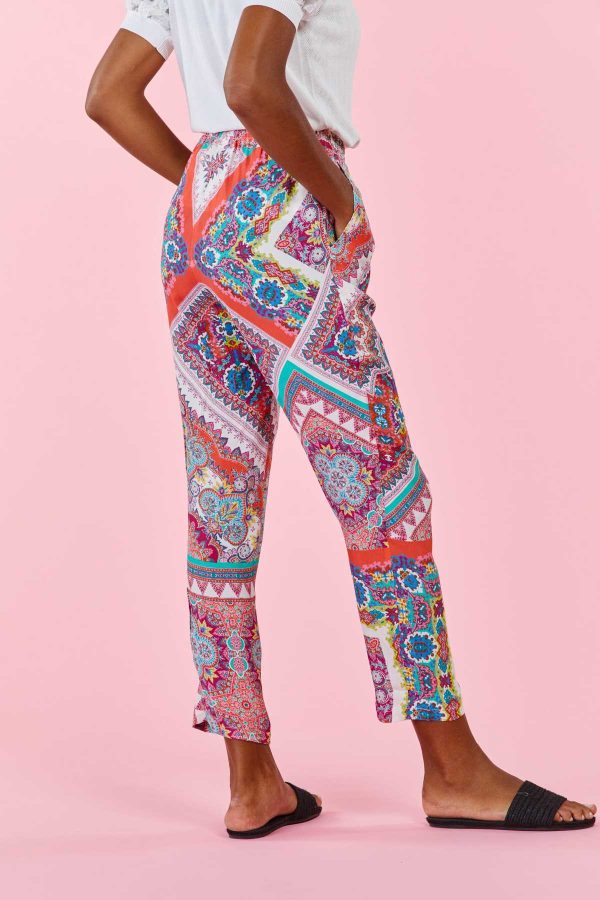 Pantalon droit imprimé avec taille élastiquée ABEILLE - Image 2