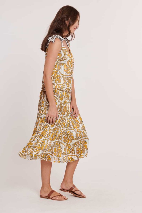 Robe midi imprimée à bretelles CHRISLA - Image 3