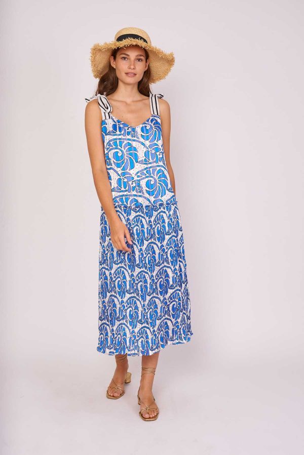 Robe midi imprimée à bretelles CHRISLA - Image 6