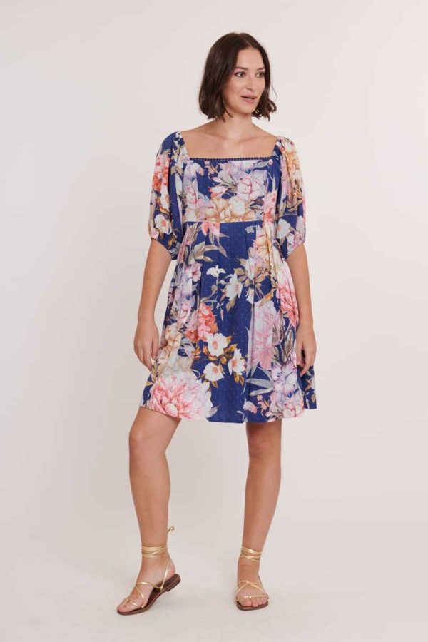 Robe courte imprimée coton plumetis CABEZOTA - Image 6
