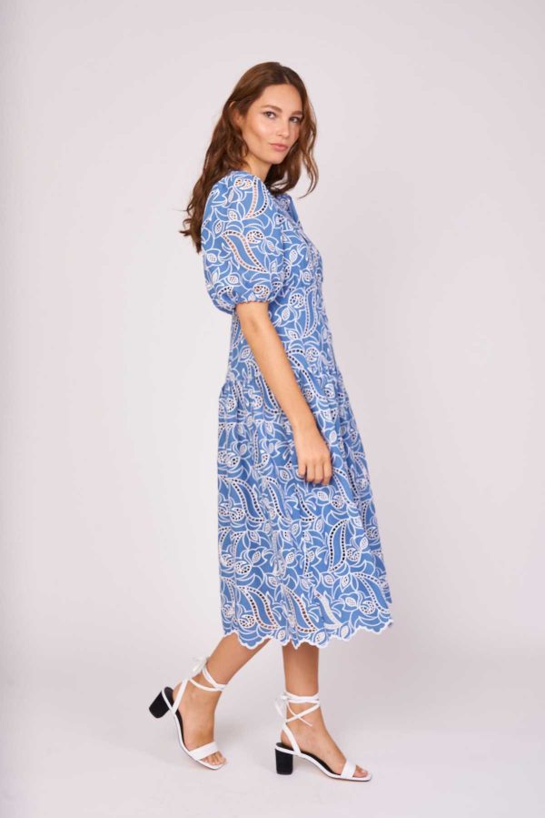 Robe mi- longue unie ajourée PRODIGE - Image 3