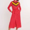 Robe chemise en lin uni et bandes contrastées PERRINETTE