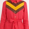 Robe chemise en lin uni et bandes contrastées PERRINETTE - Image 3