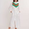 Robe chemise en lin uni et bandes contrastées PERRINETTE - Image 4