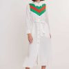 Robe chemise en lin uni et bandes contrastées PERRINETTE - Image 5