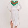 Robe chemise en lin uni et bandes contrastées PERRINETTE - Image 7