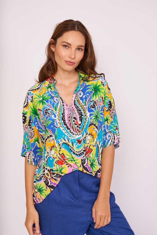 Blouse imprimée cache-cœur ERNESTINE