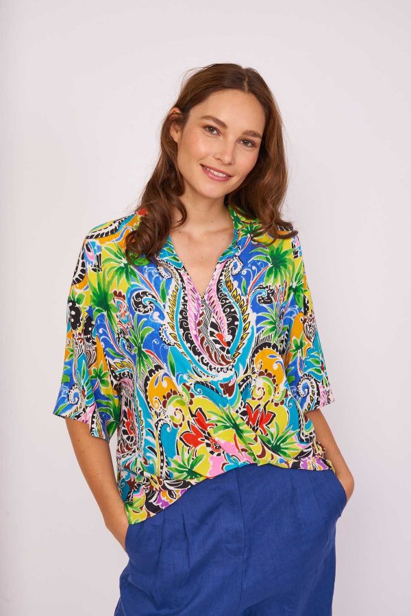 Blouse imprimée cache-cœur ERNESTINE - Image 2