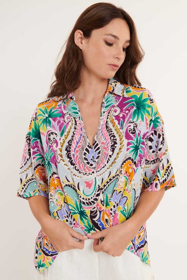 Blouse imprimée cache-cœur ERNESTINE - Image 5