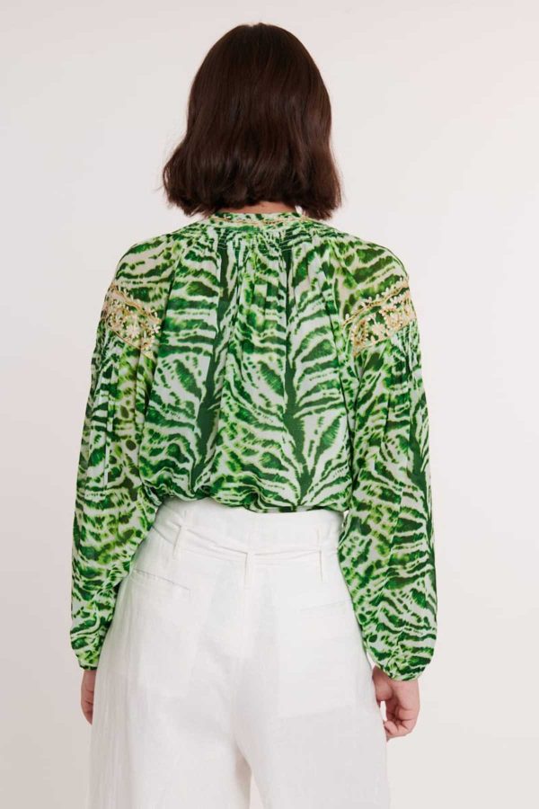 Blouse imprimée broderie lurex EGYPTIENNE - Image 6