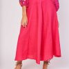Jupe midi ample en lin uni FONTAINE