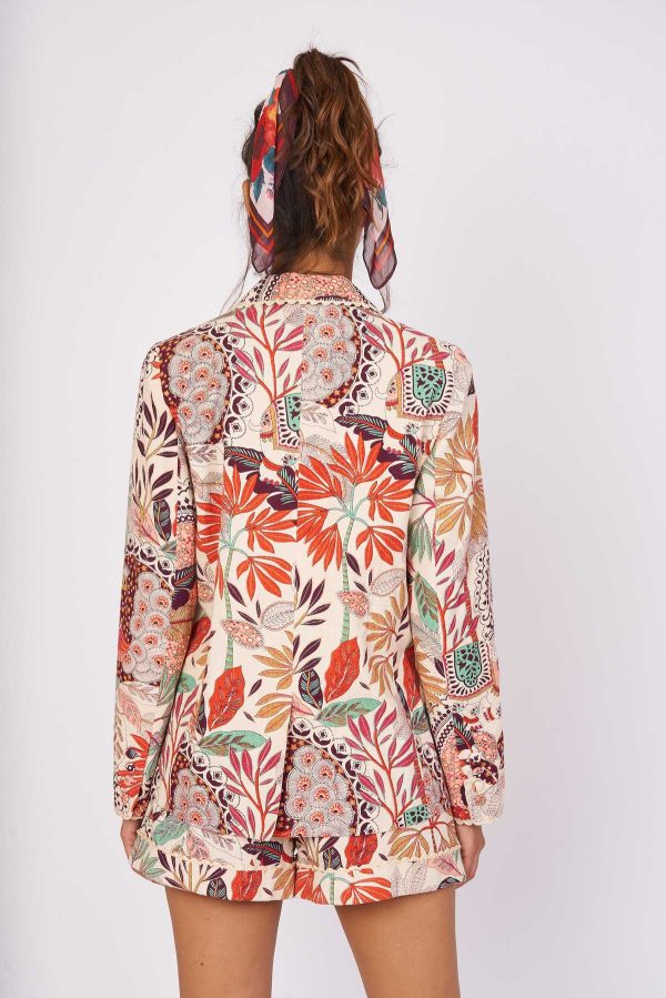 Veste blazer imprimée coton lin IGUAZU - Image 4