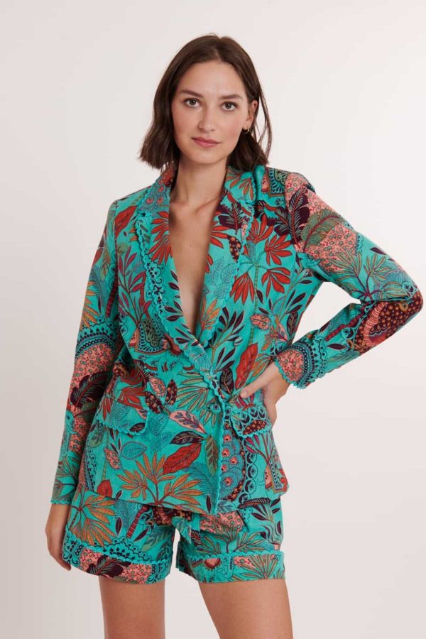 Veste blazer imprimée coton lin IGUAZU - Image 6