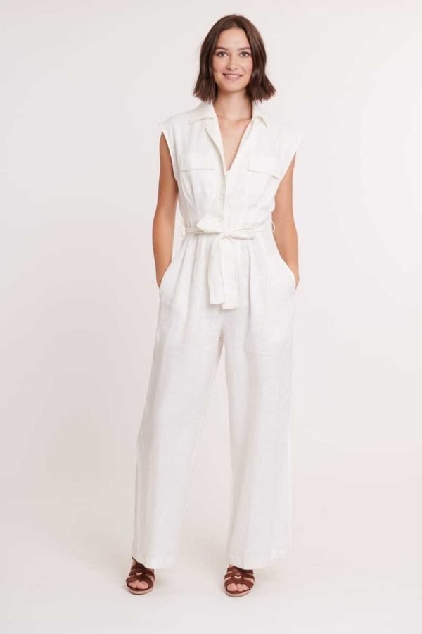 Combi-pantalon en lin uni TANZANI