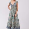 Robe maxi imprimée à larges bretelles col V TABLEAU