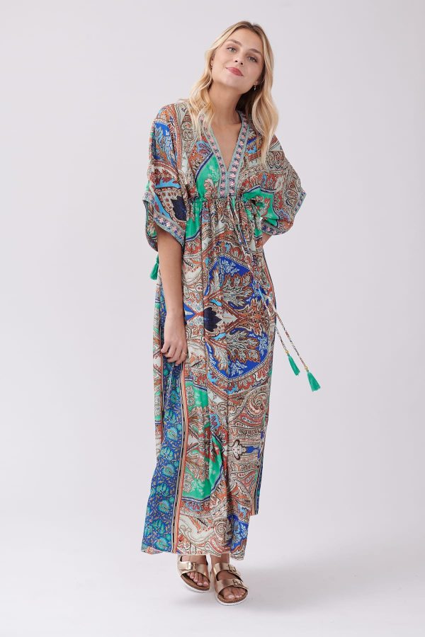 Robe maxi imprimée Paisley manches kimono TABOU - Image 2