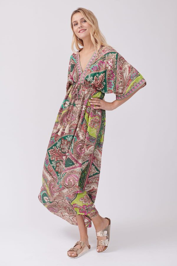 Robe maxi imprimée Paisley manches kimono TABOU - Image 7